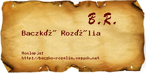 Baczkó Rozália névjegykártya